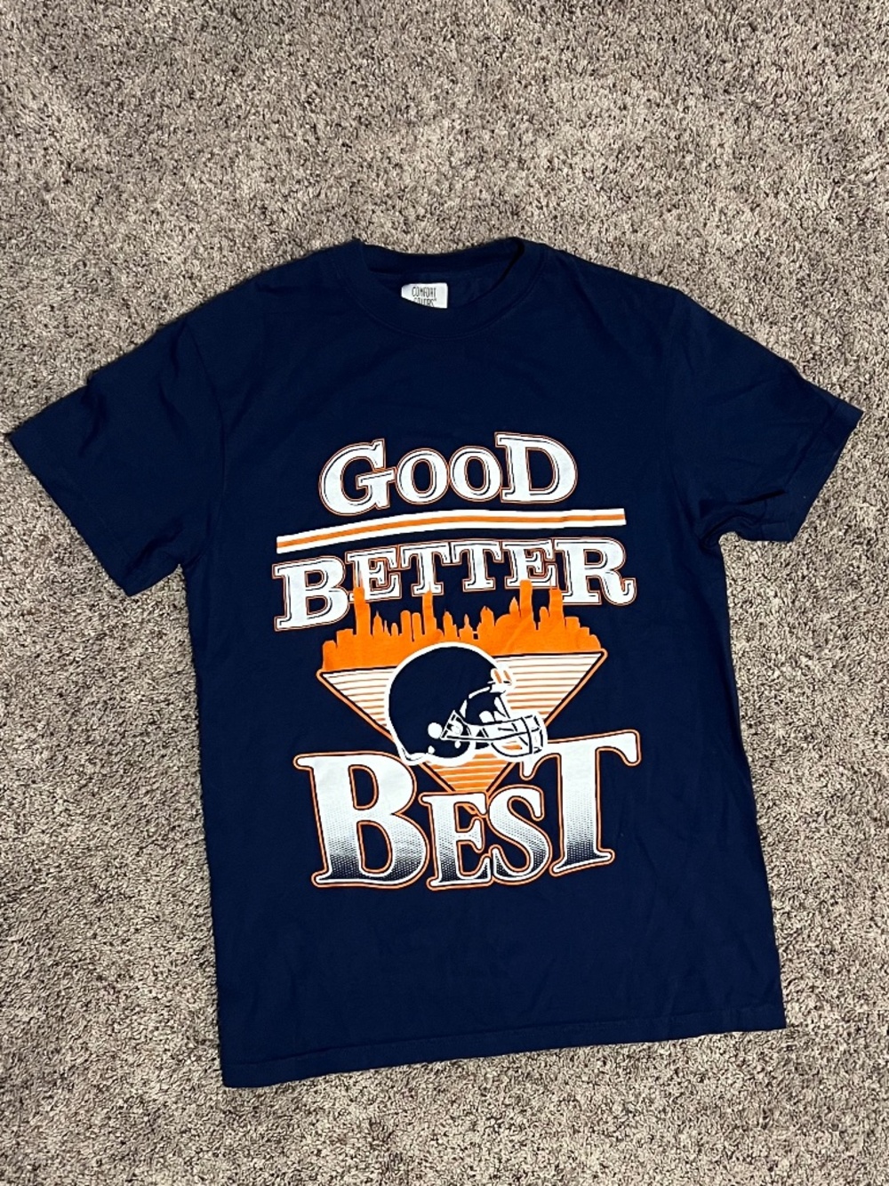 GOOD BETTER BEST CHICAGO BEARS TEE | Navy | Barstool Sports Graphic